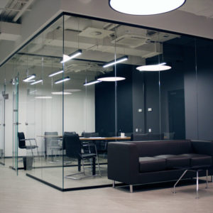 Цельностеклянная офисная противопожарная перегородка / серия FRM5286